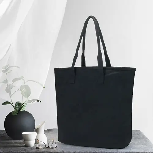 Heavy-Duty Canvas Tote Bag with Zipper Closure and Multiple Compartments